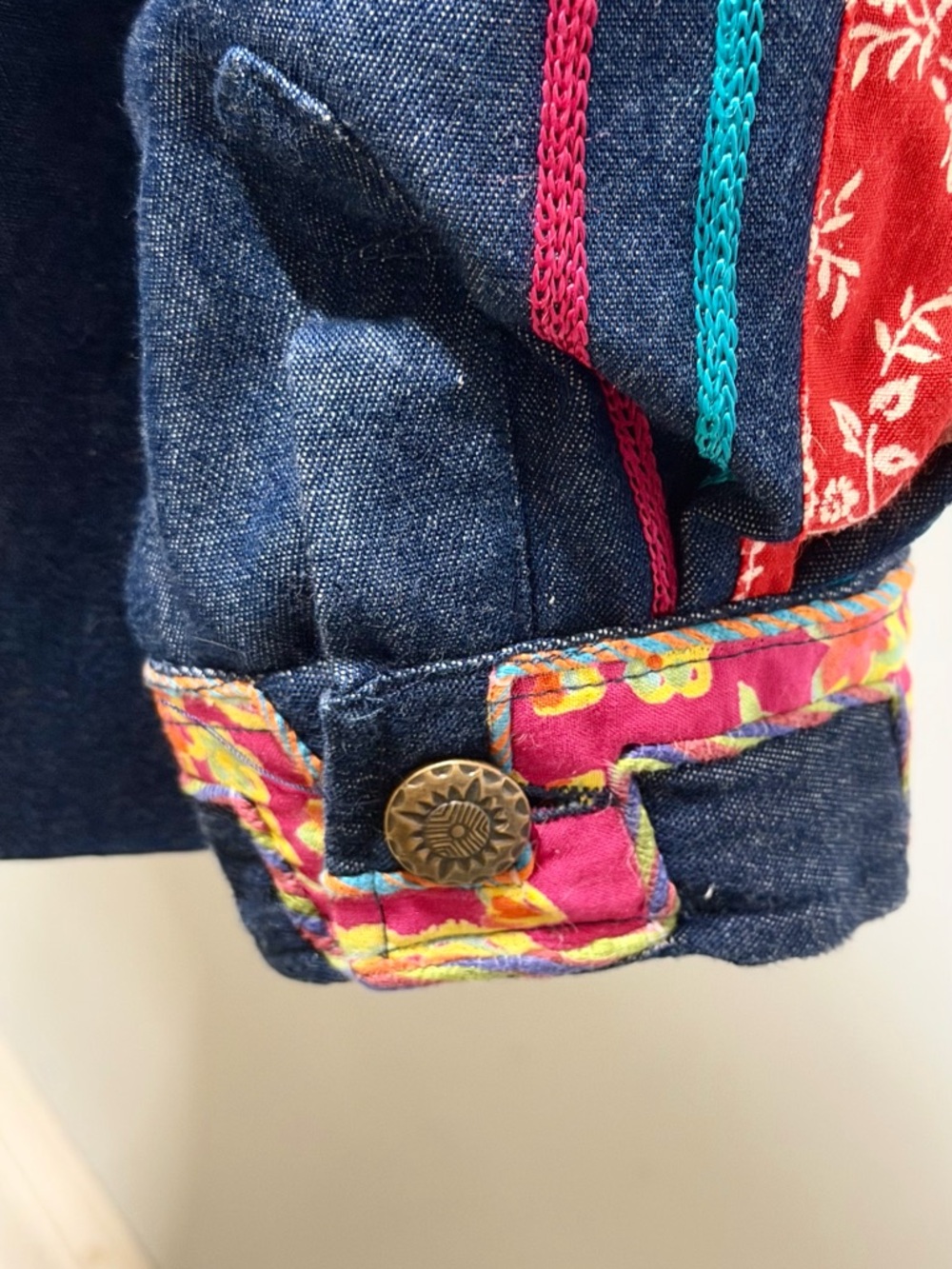 Denim Embroidered/Patchwork Jacket. - Picture 4 of 15